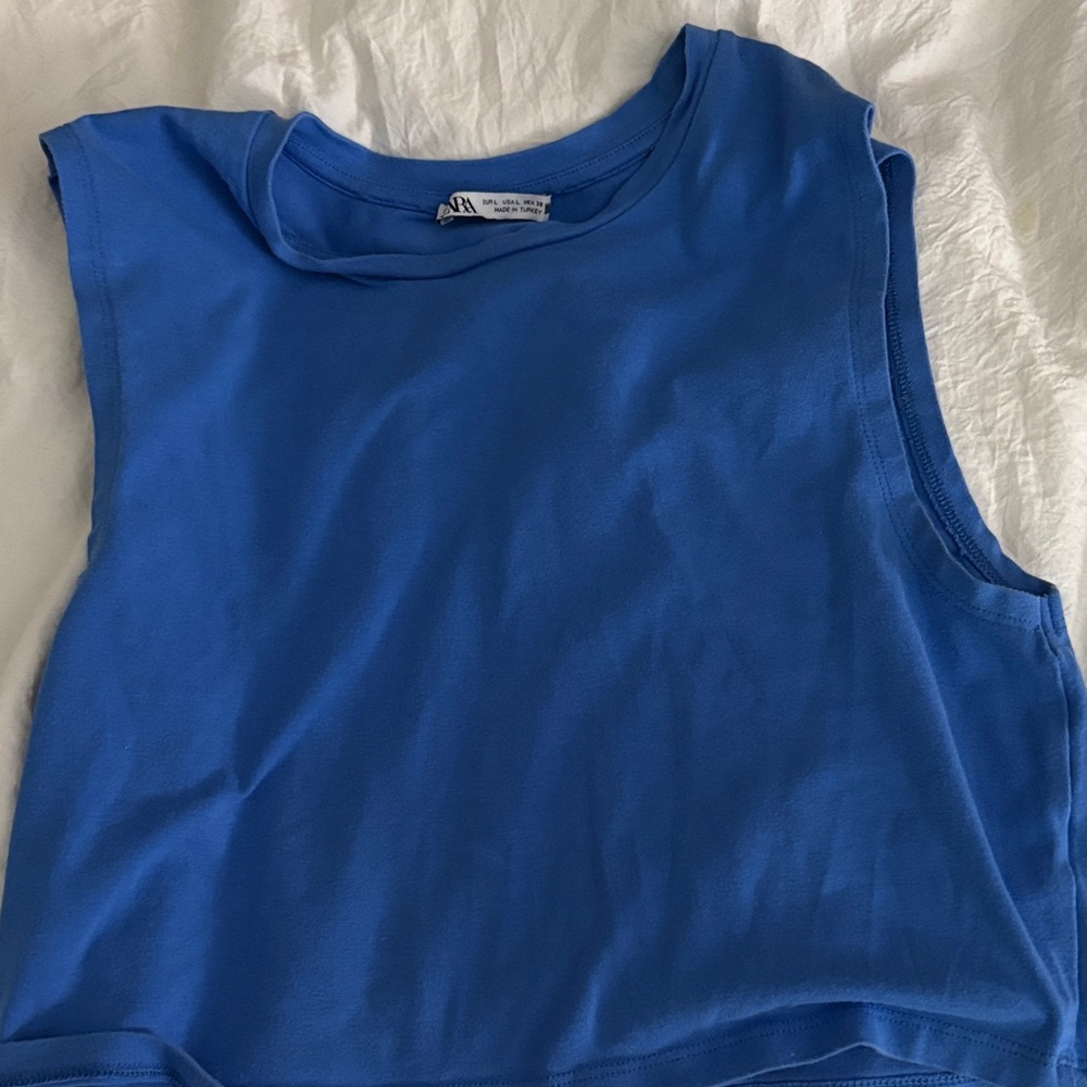 Zara Sky Blue Casual Top
